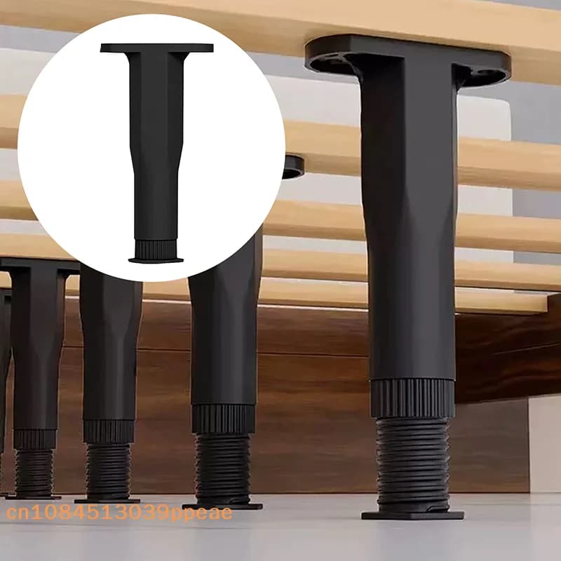 Set di 1 Supporto Telescopico Regolabile per Trave del Letto, Gamba Rinforzata in Plastica per Mobili, Gamba per Divano, Staffa di Supporto per il Fondo del Letto