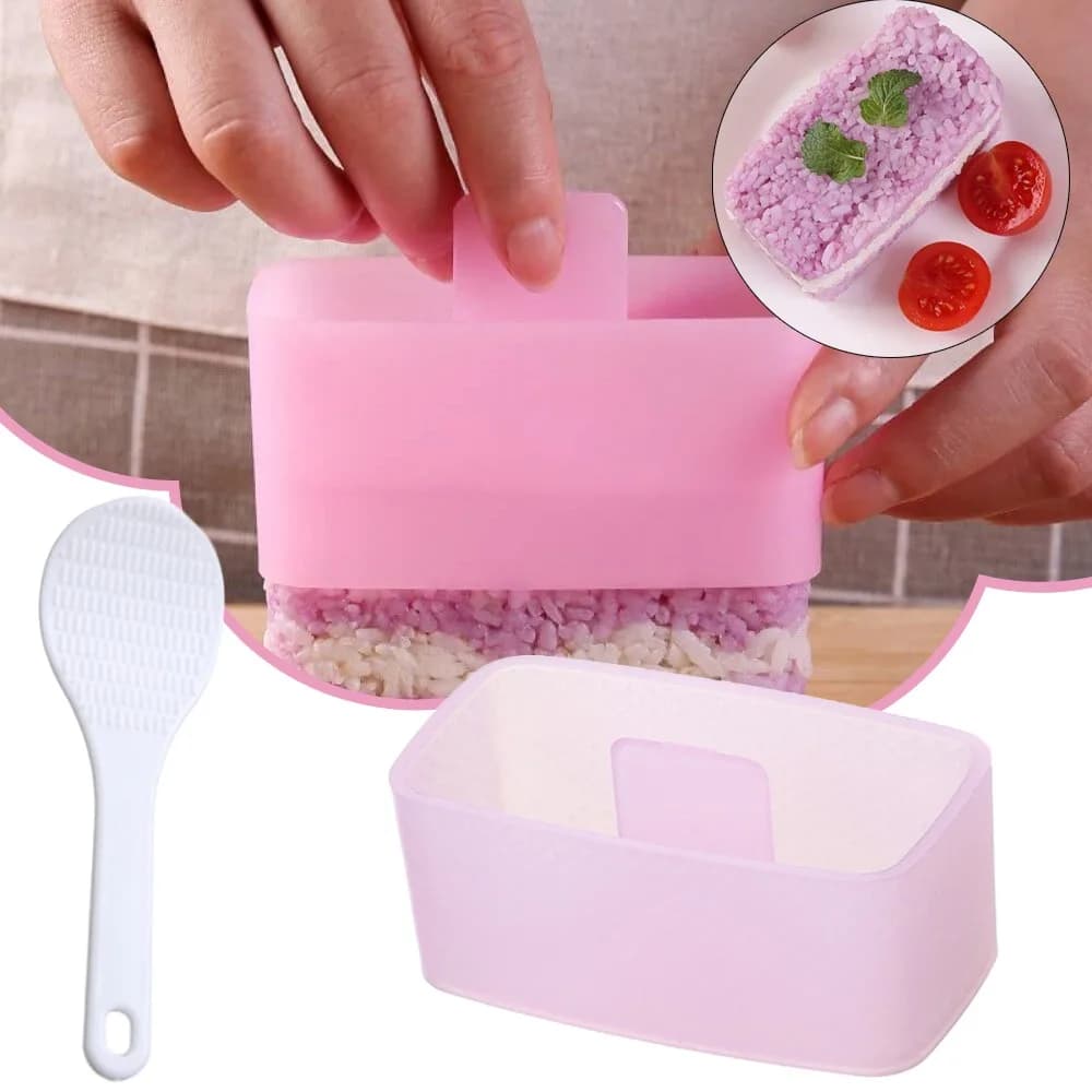 Pressa per alimenti Rettangolare Creatore di stampi per sushi Onigiri Set di palline di riso Kit di sushi antiaderente Strumenti fai da te giapponesi Accessori da cucina Bento