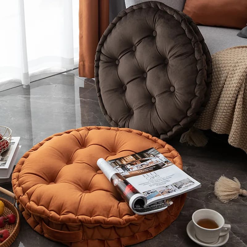 Japanese Tatami Floor Pouf Cushion, Thick Hip Protection Lazy Seat Pad, Fabric Meditation Cushion for Sofa Bay Window Home
