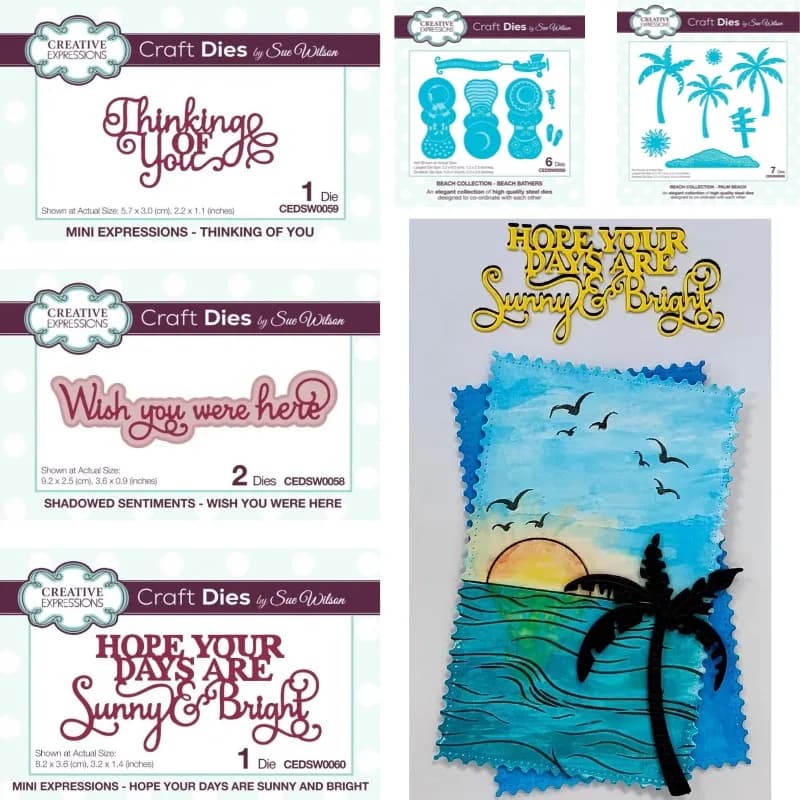 Hope Your Days Are Sunny Wish You Metal Cutting Dies Scrapbook Diary Decoration Stencil Embossing Template DIY Greeting Card