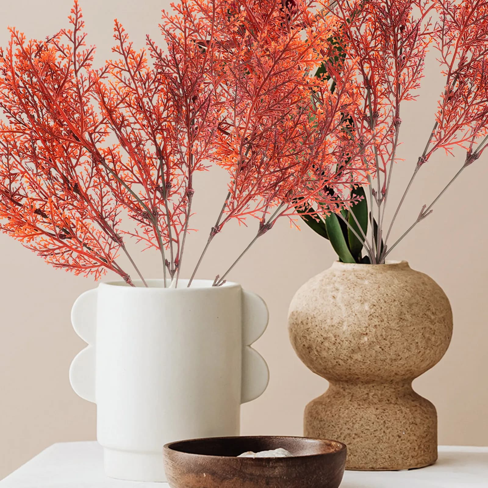 6 Pezzi di Foglie Artificiali Decorative, Rami di Piante Finte Realistiche, Foglie di Felce Finte per Centrotavola Matrimoniali e Decorazioni Domestiche