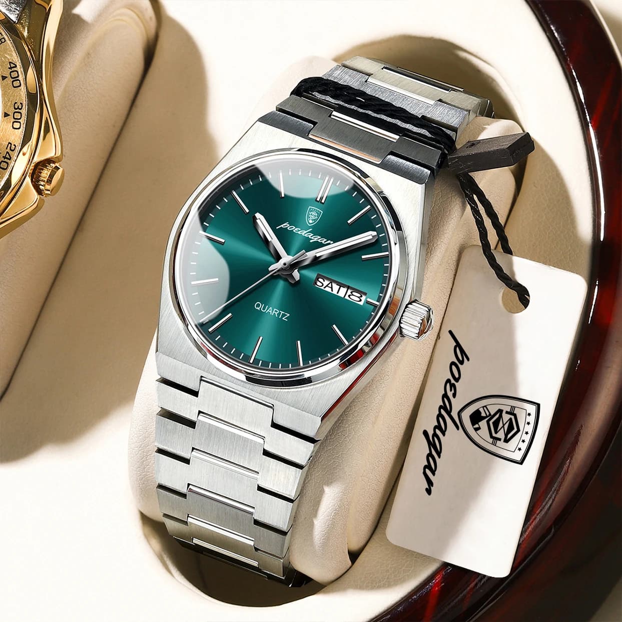 POEDAGAR Orologio da donna originale con data settimanale Orologio da polso da donna luminoso impermeabile Orologi al quarzo moda in acciaio inossidabile per donna