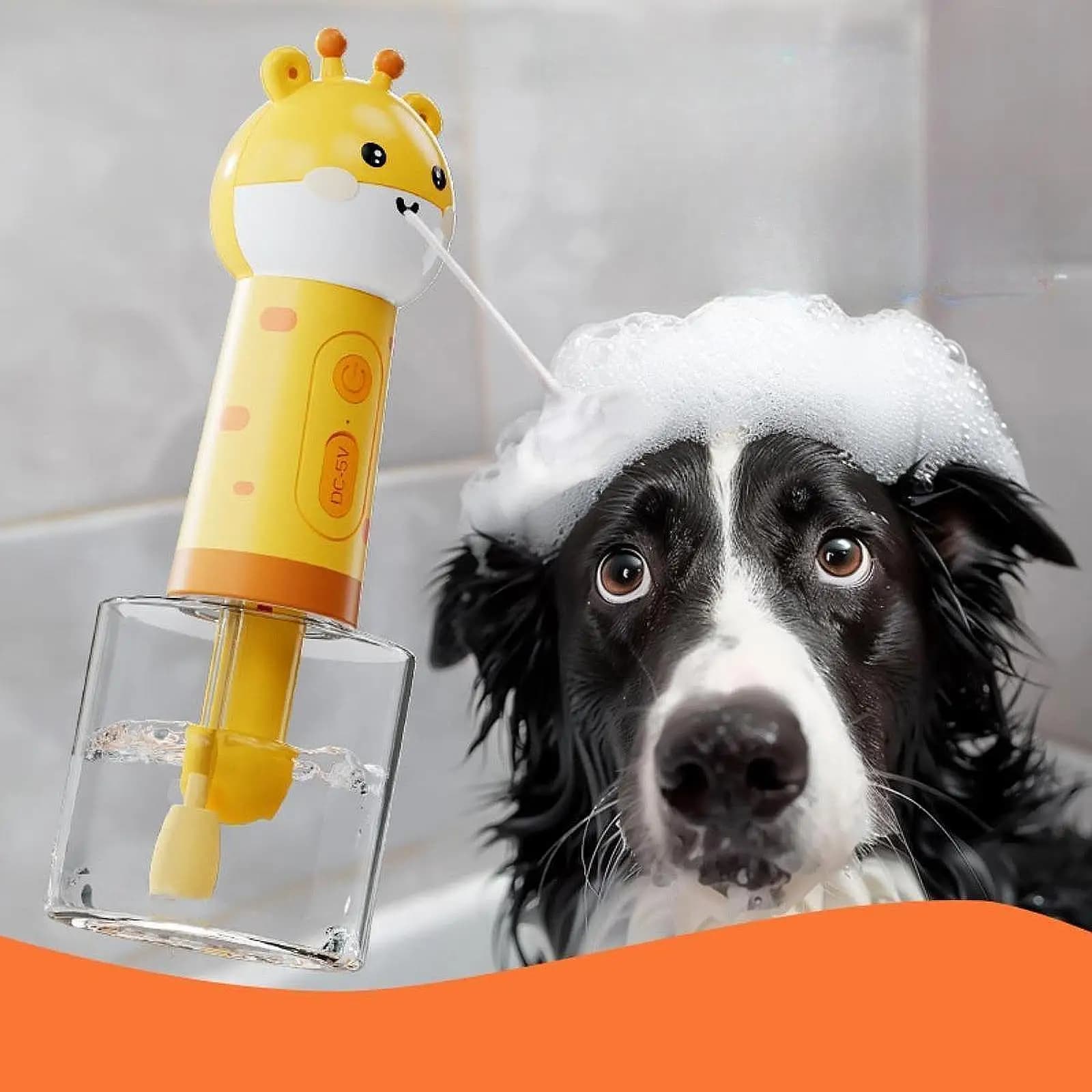 Dispenser automatico di shampoo per cani Spruzzatore di shampoo Spruzzatore portatile per pulizia più profonda Dispenser di sapone in schiuma per animali domestici