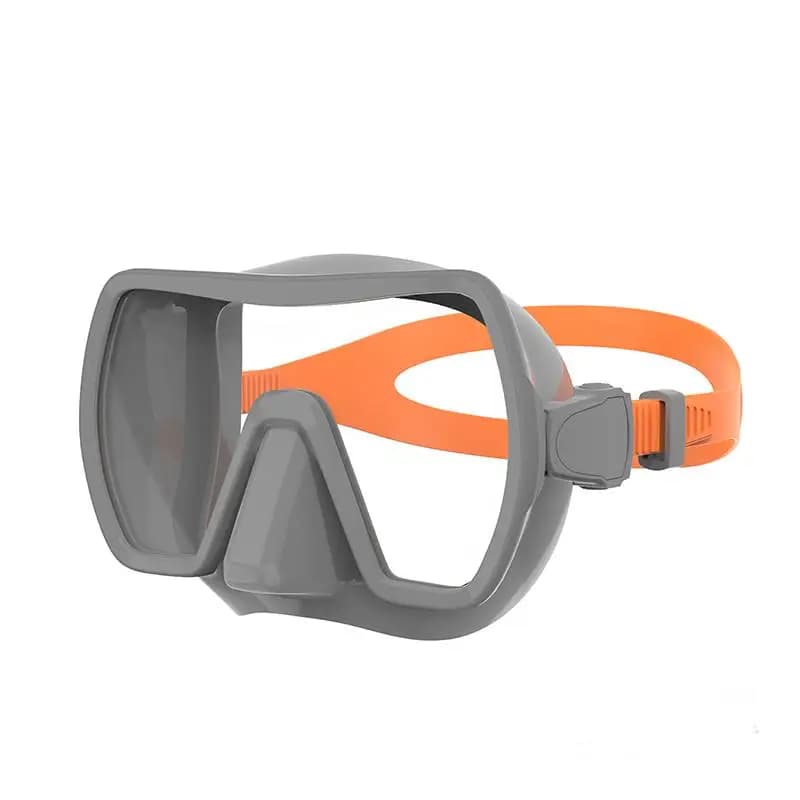 Swimwear with liquid silicone belt with tempered glass single lens, free diving set for snorkeling