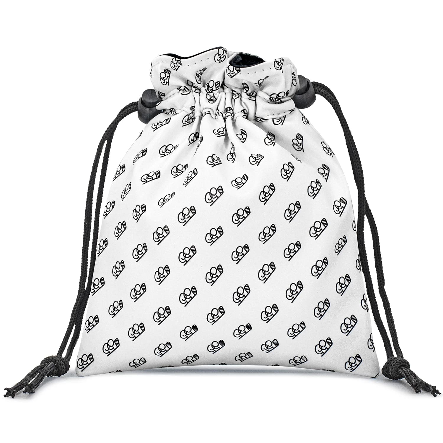 1PC GG Pattern Drawstring Golf Valuables Pouch, Portable PU Storage Bag for Golf Balls, Unisex Golf Accessory