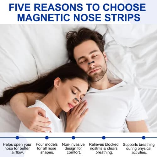 Adhesive-Free Magnetic Nasal Dilator, Reusable Nose Breathing Aid for Snoring & Blocked Nose, Gentle Sleep Support for Adults, No Skin Pull