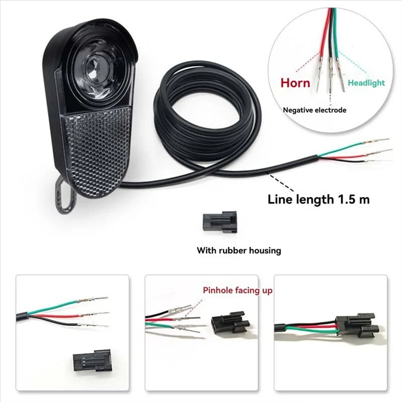 A99I-36V 48V Faro per bicicletta elettrica Faro per bici elettrica Luce anteriore Accessori per parti di ciclismo per guida notturna all'aperto
