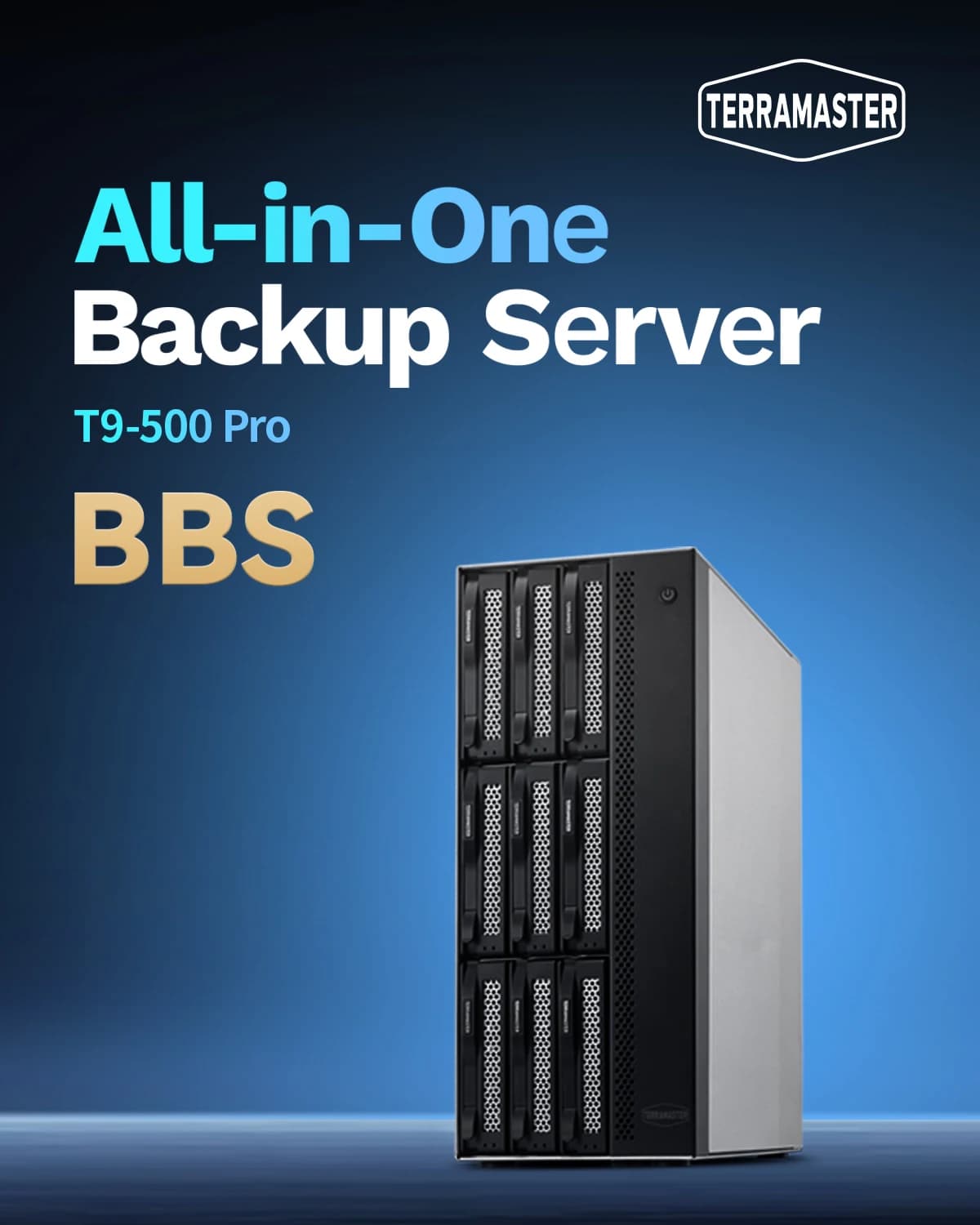 TERRAMASTER T9-500 Pro NAS Storage - 9Bay Core i7 1255U 10 core 12 thread CPU, 16 GB DDR5, archiviazione attaccata in rete (senza disco)