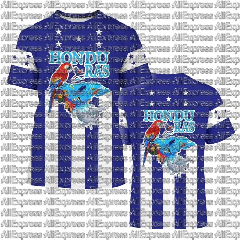T-shirt con Bandiera dell'Honduras, Abbigliamento Uomo, Maglietta Casual da Uomo, Camicia per Donna e Bambino, Maglia Honduras Unisex