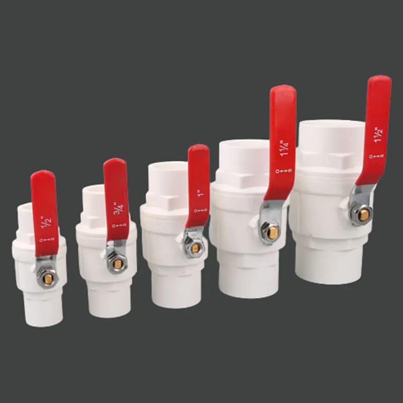 Bianco 20/25/32/40/50mm Valvola a sfera in PVC Impianto idraulico U-PVC Valvola a sfera Connettore di riparazione in plastica Interruttore del tubo dell'acqua