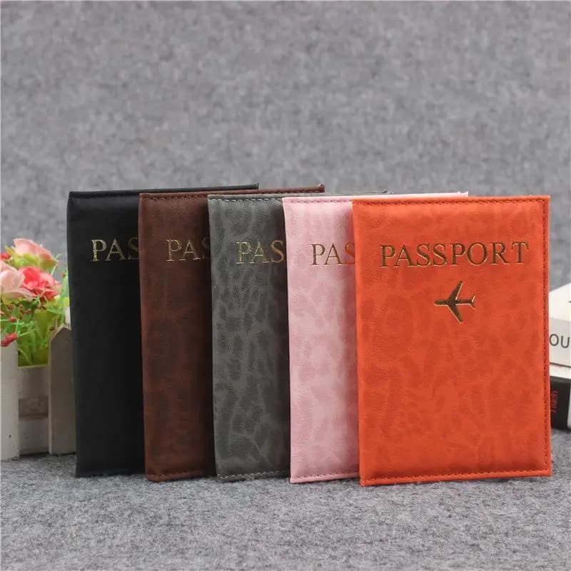 (BF06)PU Leather Passport Cover For Men & Women Organizer - Protective Card Holder ID Document Covers Travel Passport Case 1PC