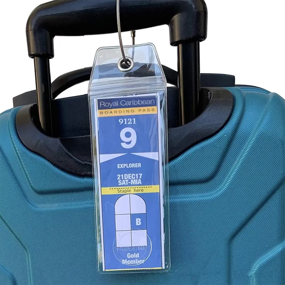 Cruise bagaglio valigia etichetta titolare Zip Seal anelli in acciaio per i viaggi