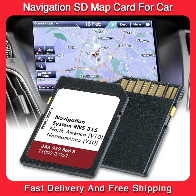 Aggiornamento Scheda SD Navigatore Sat Navi RNS 315 V10 per VW CC GTI EOS Passat Beetle Golf Jetta, Mappa Nord America 2018, 3AA919866B
