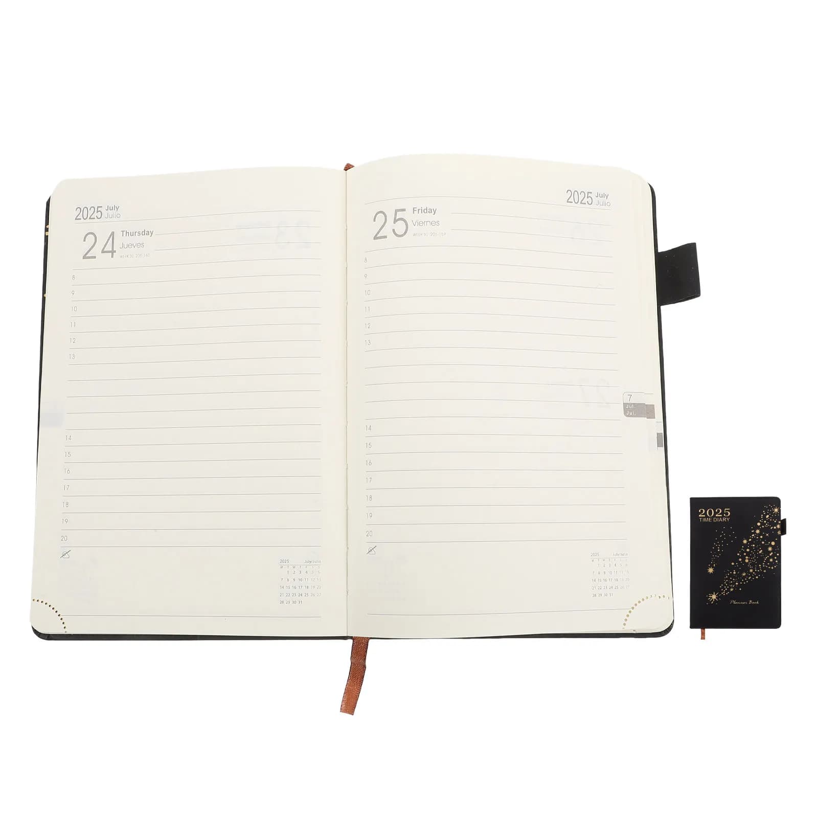 Daily Planner Notebook 2025 Schedule Book Spacious Clean Sleek Compact Multifunctional for Scheduling Note Taking Office School