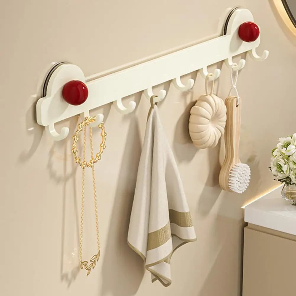 Ganci da Parete Senza Foratura, Ganci Regolabili con Forte Ventosa per Bagno e Cucina, Senza Foratura, Appendiabiti Salvaspazio