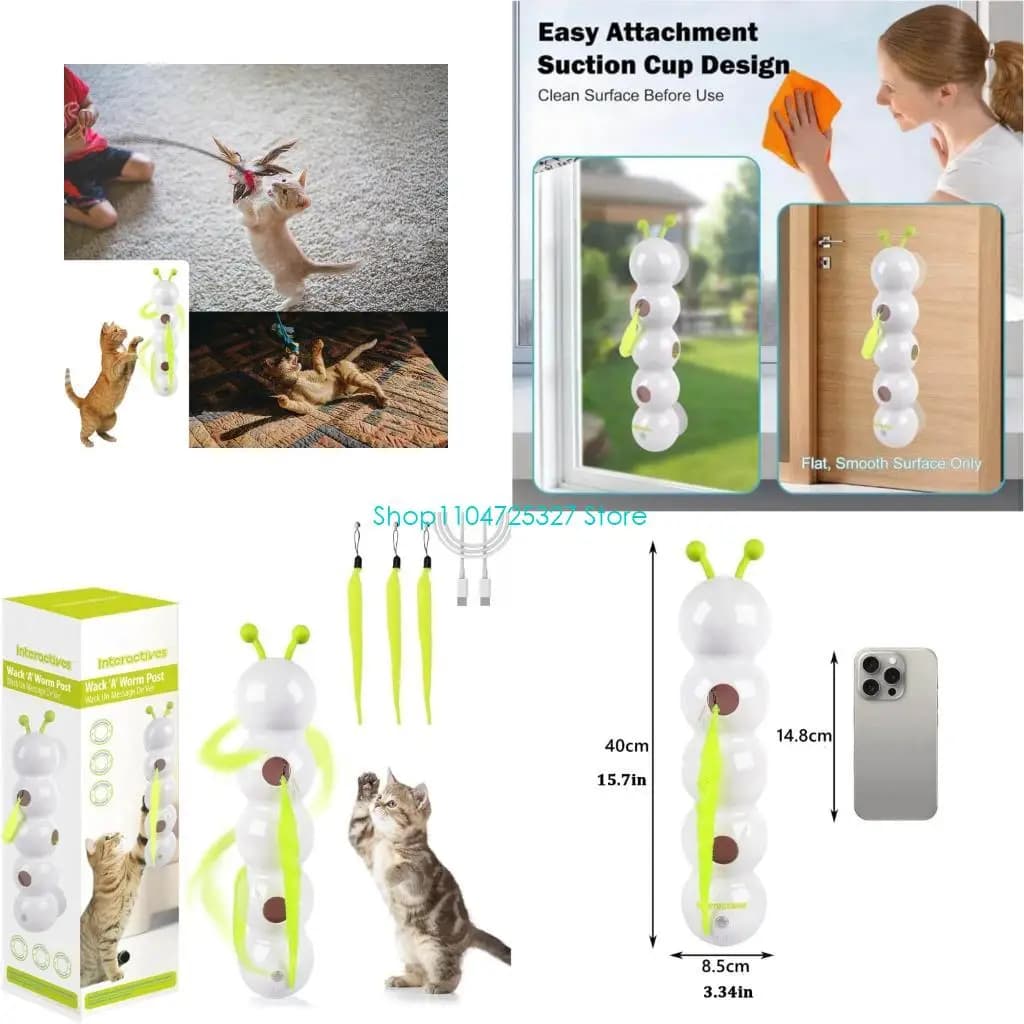 D8KF Automatic Motion Activated Cats Toy With Smarted Sensors And Suction Cup For Indoor Playtimes Entertainment