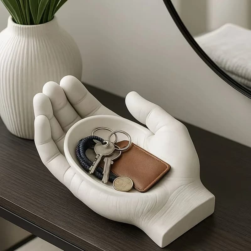 Open-Palm Debris Storage Tray, Hand-Shaped Decorative Desktop Organizer Tray for Jewelry Small Sundries