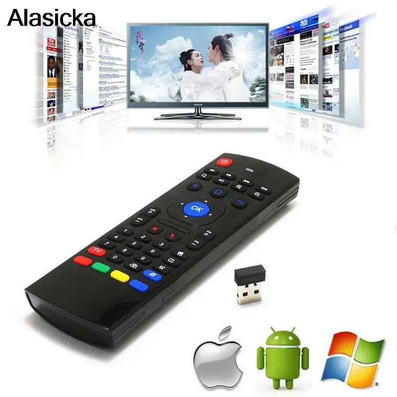 Telecomando mini tastiera wireless 2.4G per mouse aereo I8 C120 MX3 con microfono Apprendimento IR vocale