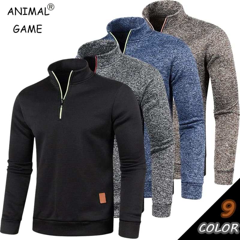 Animal Game Outdoor Men's Zipper Sweatshirts Long Sleeve Pullover Solid Streetwear Warm Jacket Sport Lightweight Work Coats