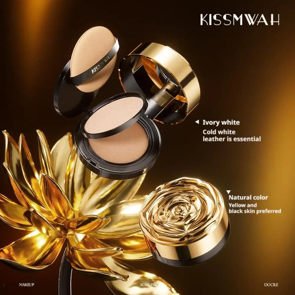 BB Cream Coreano 2-in-1 Effetto Cuscino - Leggero, Traspirante, Uniforma il Tono della Pelle, Copre i Pori, Nutriente, Base Trucco a Lunga Durata