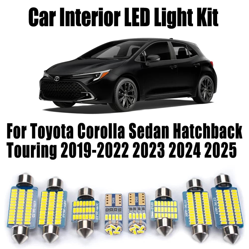 11 Pz Canbus LED Interni Lettura Lampadine Mappa Cupola Kit Luce Per Toyota Corolla Berlina Hatchback Touring 2019-2025 Accessori Auto