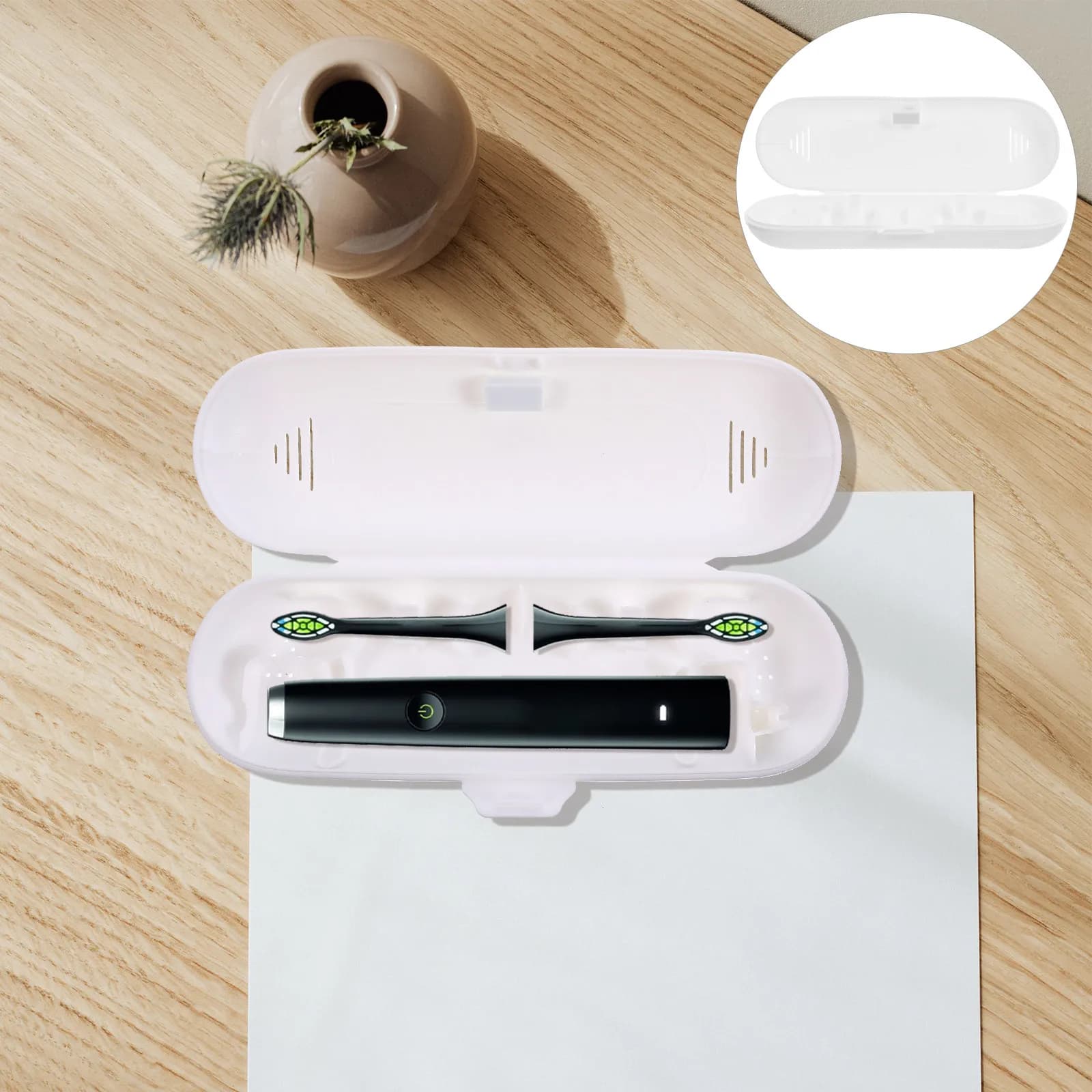 2 Pieces Electric Toothbrush Case Plastic Raincoat with Parts, Ideal for Travel, Home, Hotel, Easy to Transport