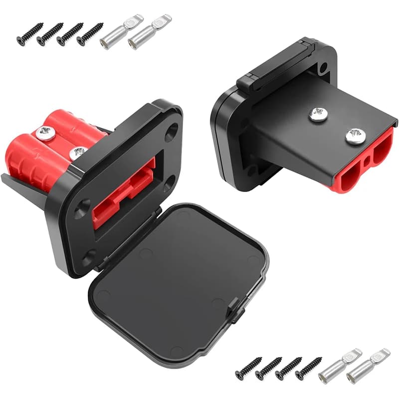 2 connettori per cavi a collegamento rapido 50A con supporto e cappuccio 12V-36V batteria a connessione rapida impermeabile SB50 per barca bagagliaio camper per auto