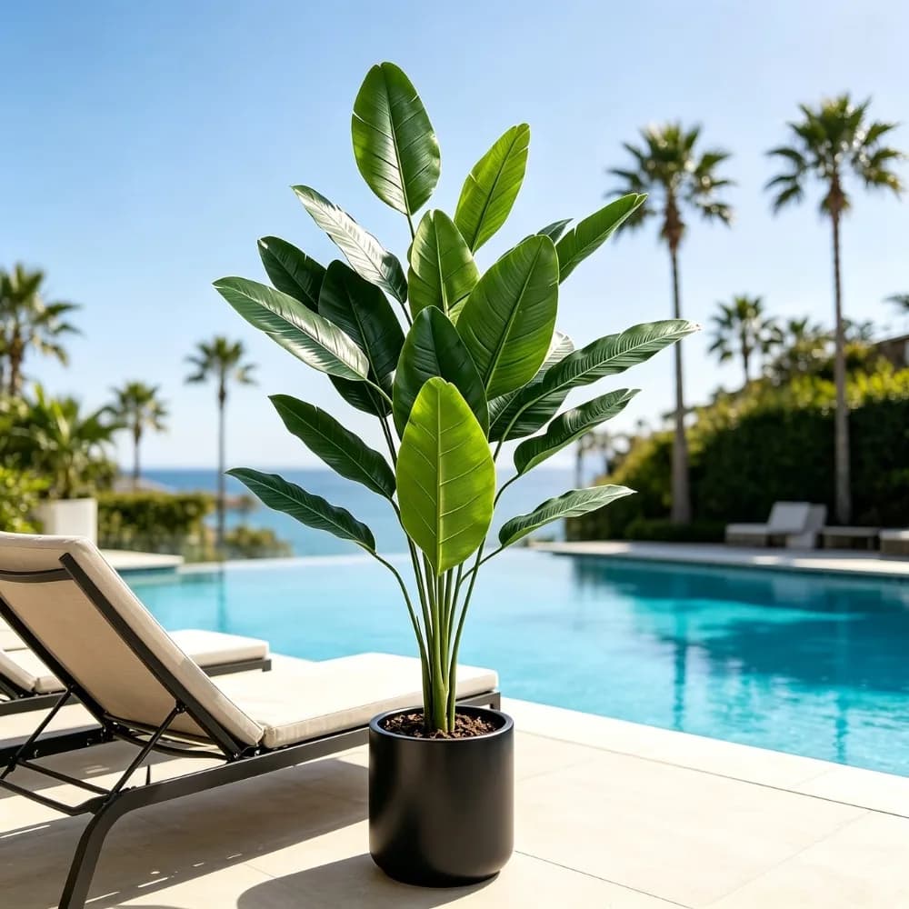 1PC 105cm Giant Artificial Banana Tree 15Leaves Outdoor Artificial Greenery for Indoor/Outdoor Christmas Decora 2026