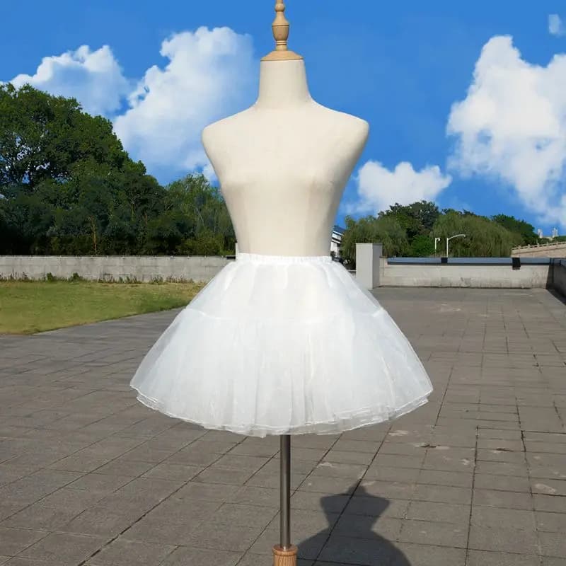 Sottogonna Bianca a 4 Strati, Morbida e Soffice, Senza Stecche, per Abito Lolita, Accessorio per Costume Lolita Giapponese da Ragazza