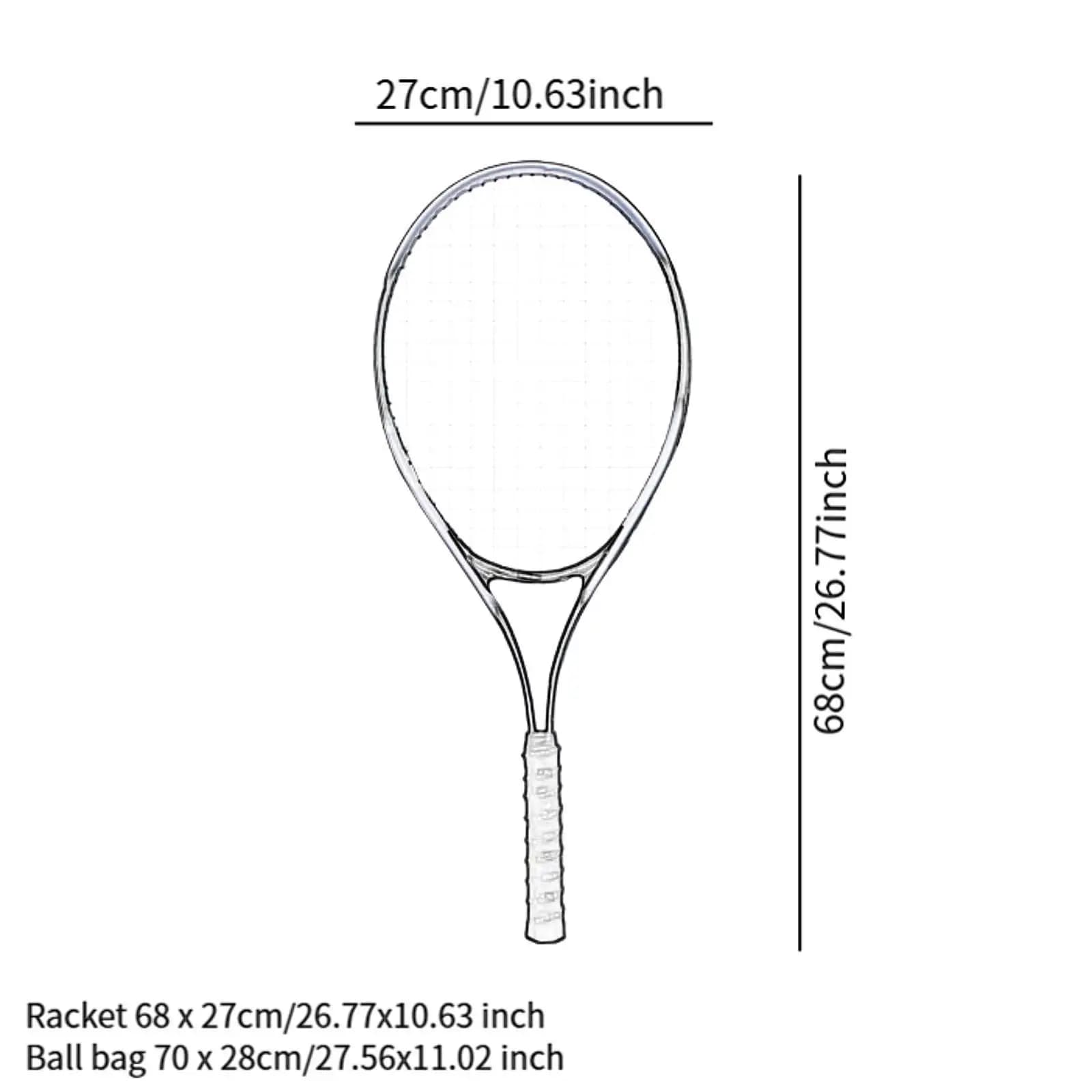 Tennis Racket Only for Adults Lightweight Nonslip Grip with Storage Bag Shockproof Professional for Park Training Practice