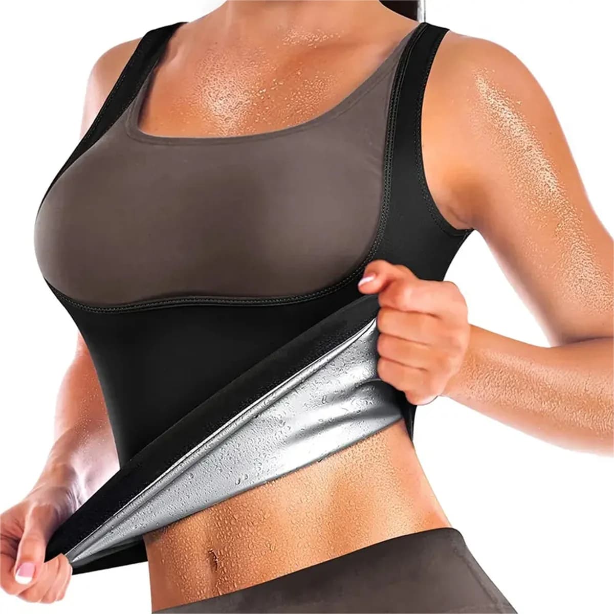 Women's sauna clothing to lose weight, do yoga, practice, wear a shaping vest for abdomen, sweating and body modeling, slim waist vest.