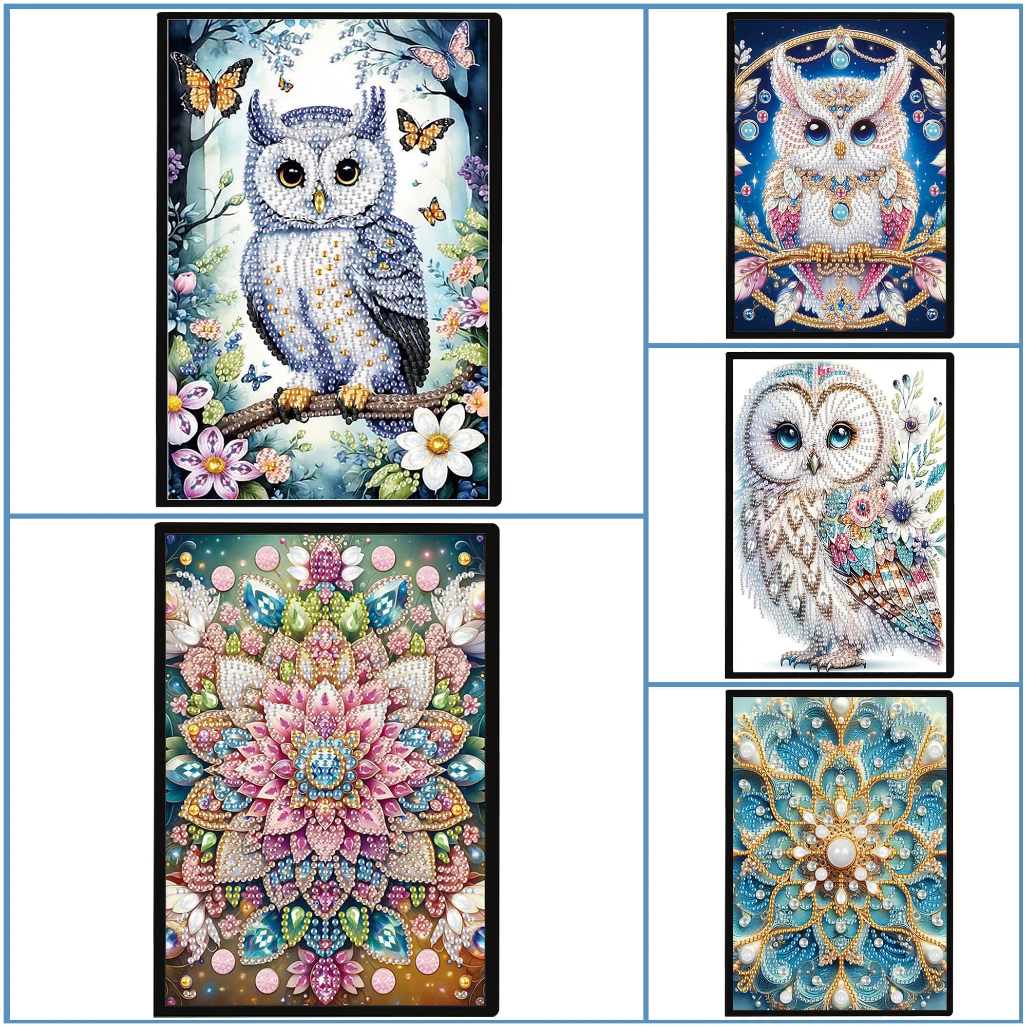 1 DIY Diamond Art Painting Set, Flower Animal Pattern PU Leather Crystal Rhinestone Notebook, A Unique Gift for Friends