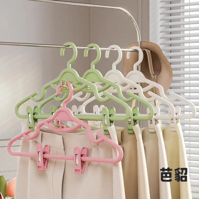 No-Trace Clothes Hanger with Clip for Home Use JK Skirt Clothes Drying Hanger Multi-Functional for Student Dormitory Use
