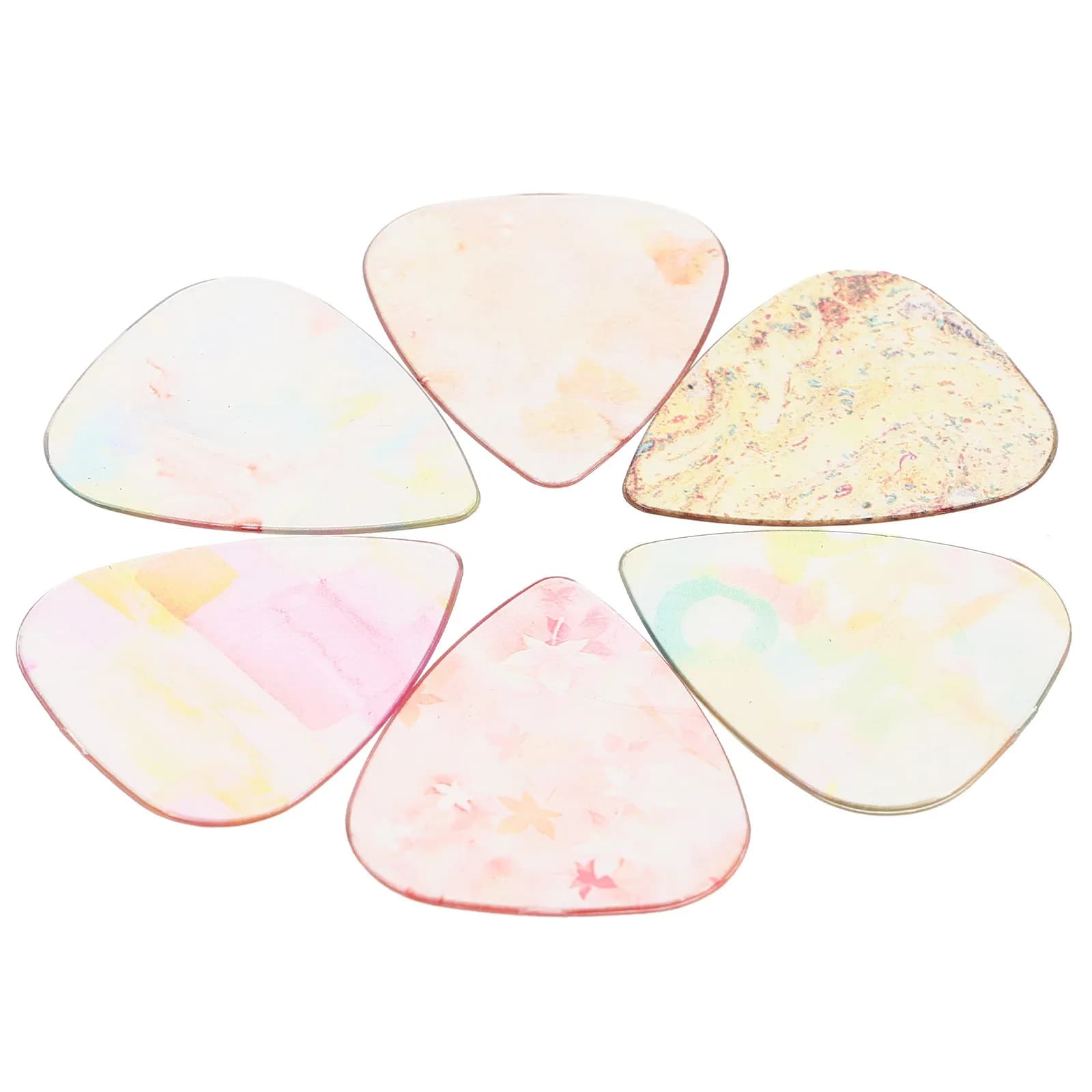 6Pcs Vibrant Transparent Guitar Picks Premium Plastic Picks for Acoustic Electric Guitar Ukulele Bass Thumb Pick Replacement