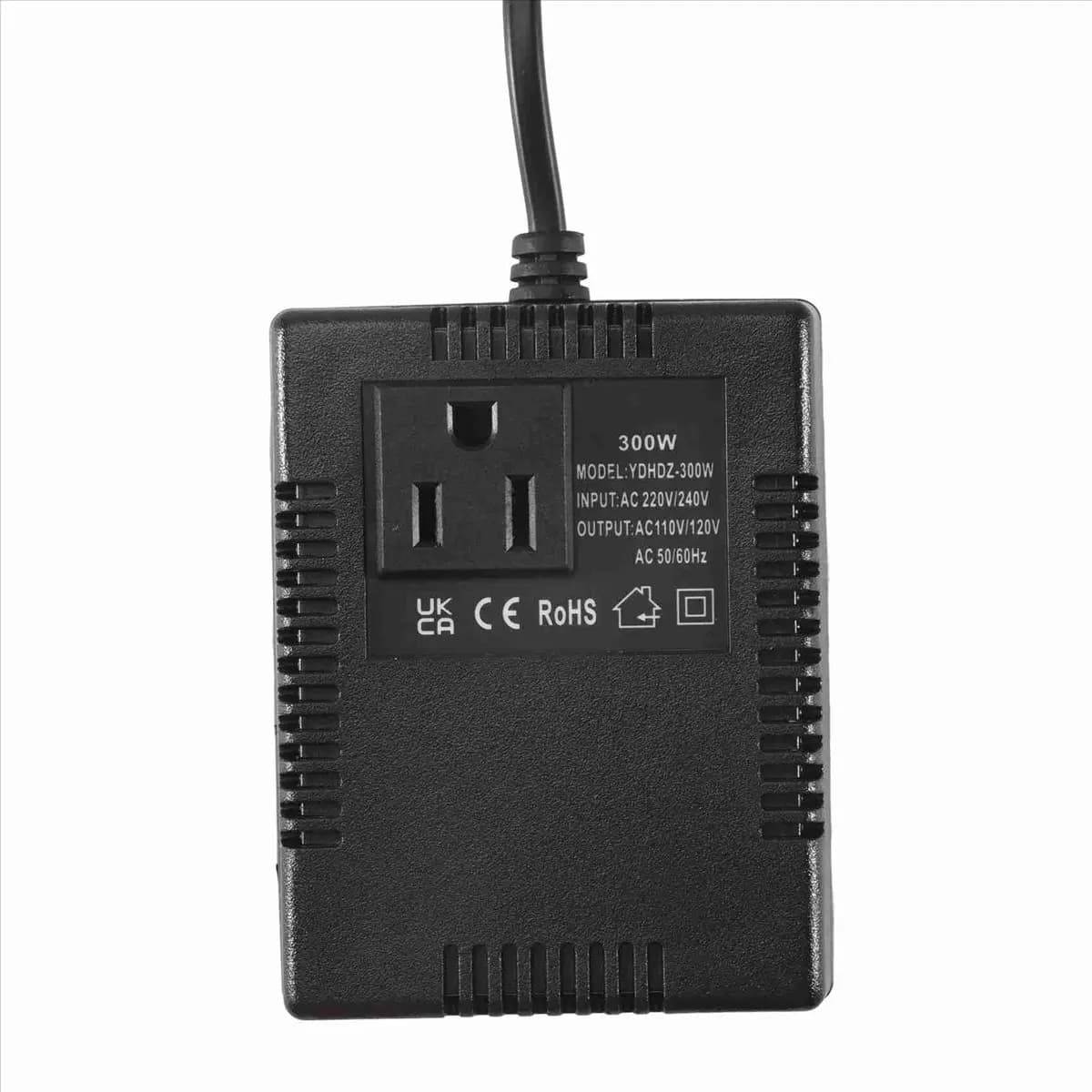 Convertitore di Tensione A75K 300W da 220V a 110V, Trasformatore, Adattatore da Viaggio con Spina UK