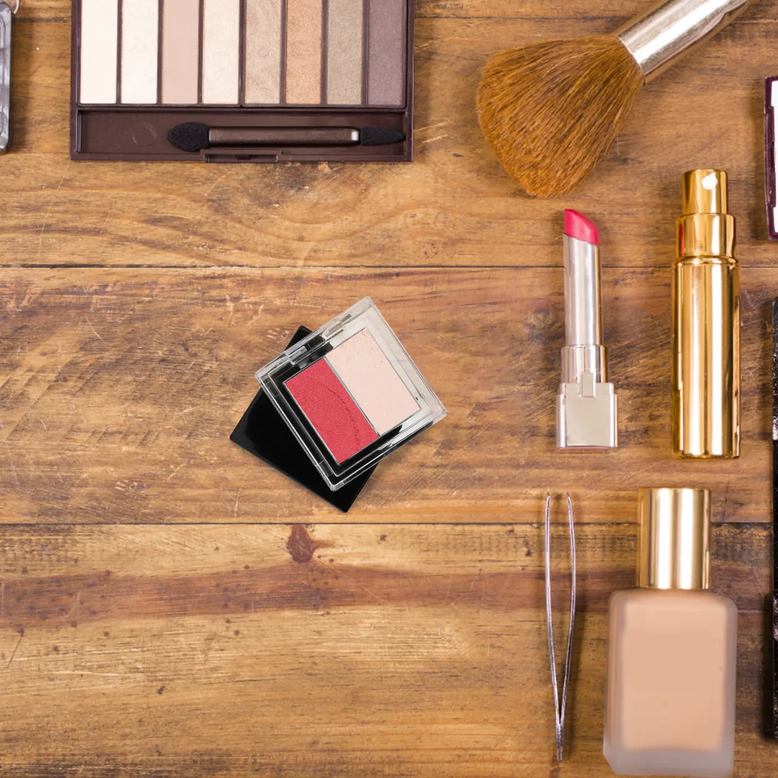 2 Pieces Palette Empty Makeup, Organizer Compact Fai-da-te, Travel container with Double Cialda for Umbrella, Rossetto, Blush and Illuminante