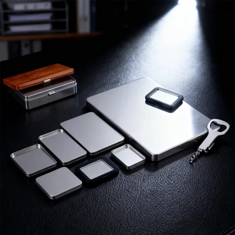 HUAHUA2025 NEW DIY makeup table kit 1-6 pieces, magnetic blank tin tanks for shading, customizable square aluminum case for dust