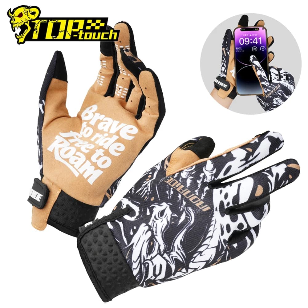 Motorcycle Gloves Anti-slip Motocross Full Finger Gloves Wear-Resistant Motorbike Gloves Touch Screen Protective Gear M-XXL