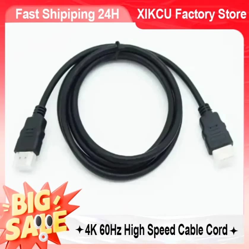 4K 60Hz HDMI-Compatible 2.0 High Speed Cable 1.5M Stable Transmission Wire Fit PS3 PS4 Xbox Smart TV Monitor Home Gaming
