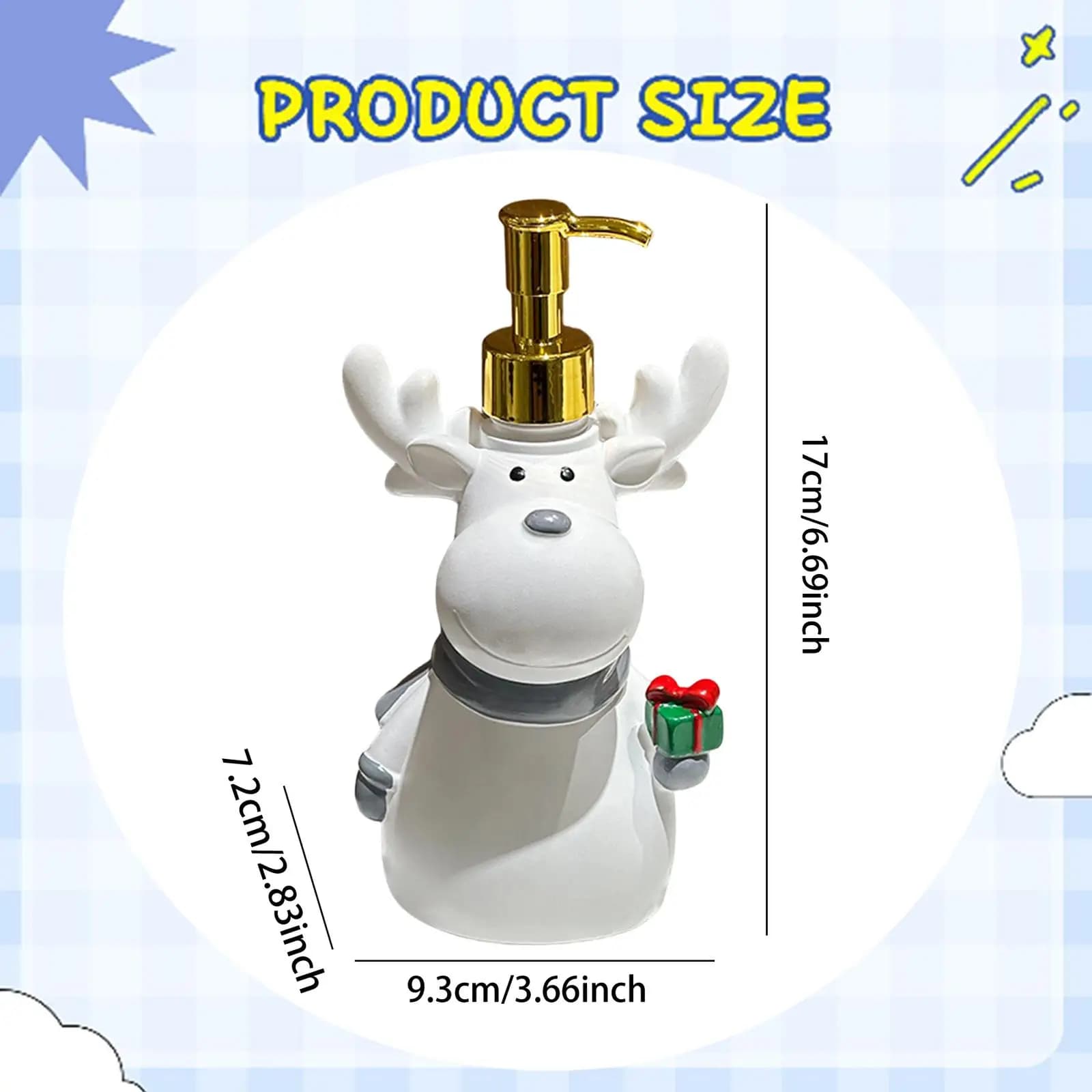 Dispenser per Sapone Liquido Elk, Contenitore per Lozione e Bagnoschiuma