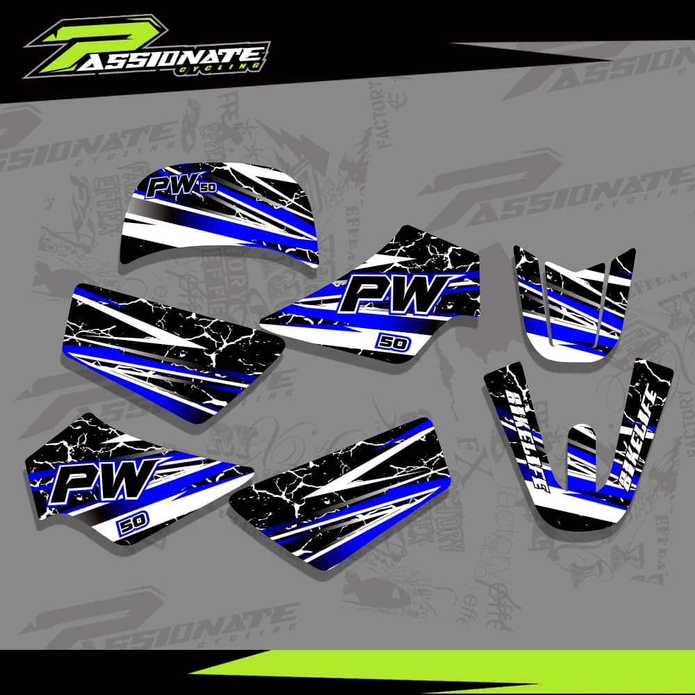 Nuovo stile grafica sfondi decalcomanie adesivi per Yamaha PW50 PW 50 PIT Bike tutti gli anni moto personalizza adesivo protettivo