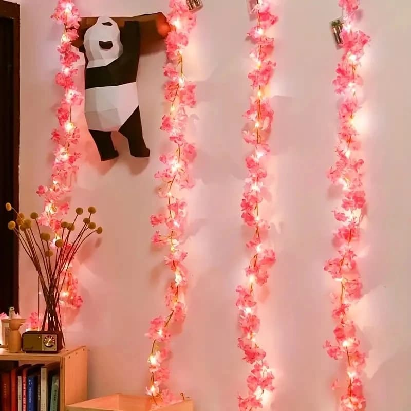 1PC 2M 20 LED Cherry Blossom String Light Luci del cortile Decorazione di Capodanno per la festa nuziale Decorazione natalizia
