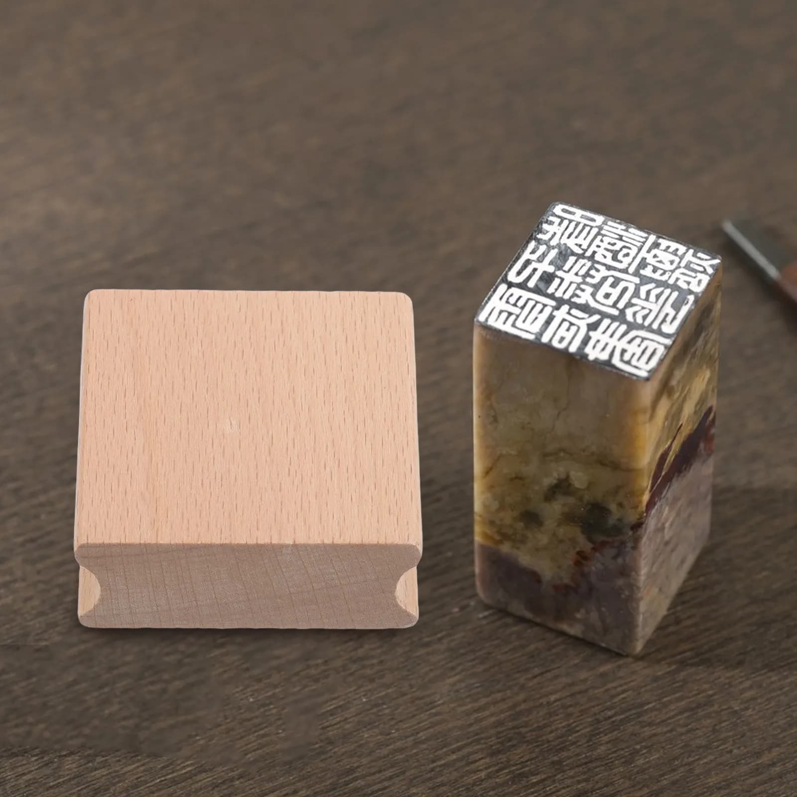 Set di 6 Blocchetti di Legno Grezzo per Timbri, Superficie Liscia Naturale, Blocchi di Legno Non Finiti per Fai-da-Te, Scrapbooking e Timbri