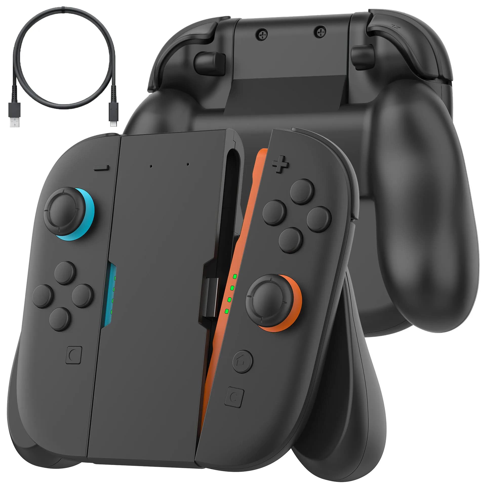 Impugnatura magnetica solo per Nintendo Switch 2 JoyCon – Impugnatura ergonomica per JoyCon 2, pronta in viaggio, nera
