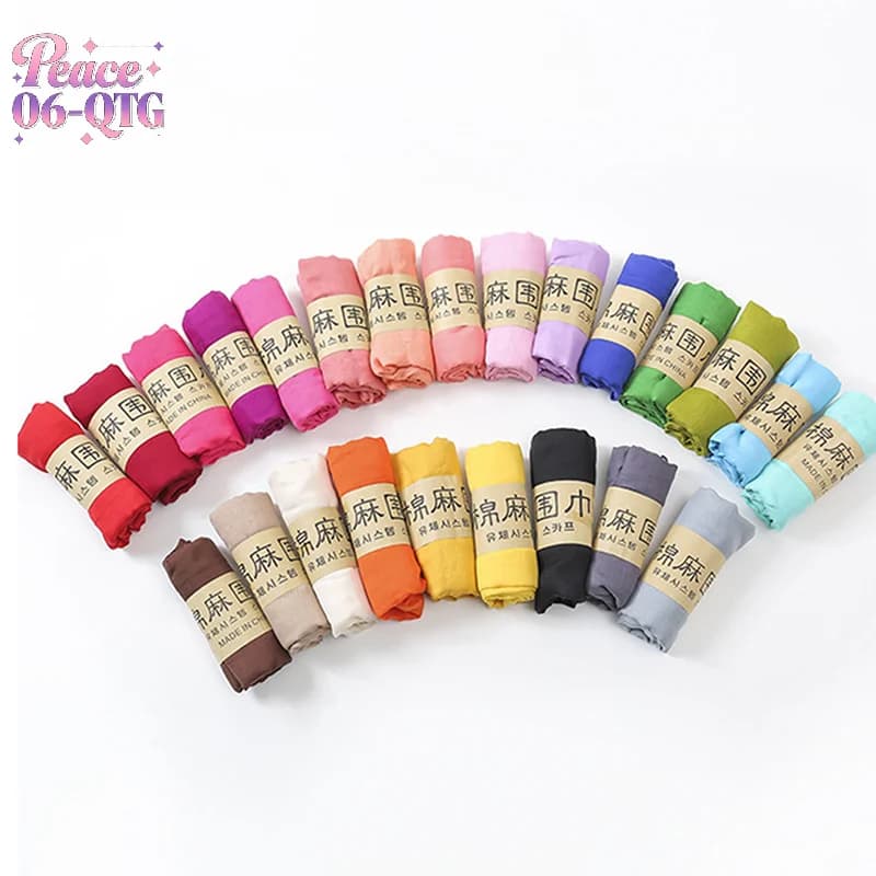 Hot Sale Women Style Windproof Scarf Shawls Wraps Solid Color Cotton Warm Scarves Winter Spring Gift