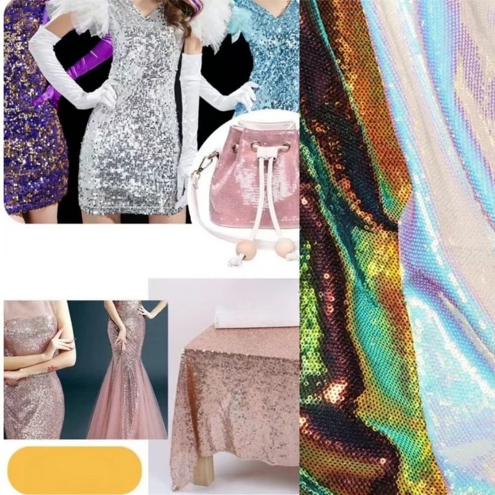 3mm Densified Sequin Fish Scale Diamond Film Fabric Performance Apparel Upper Background Decorative Cloth for Diy by the Meter