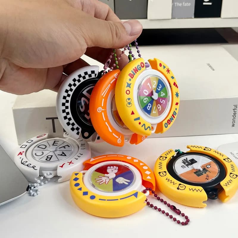 Lucky Spin Wheel Keychain Rotating Decision Toy Portable Anti-Anxiety Desktop Decor Relax Choice Making Adult Present