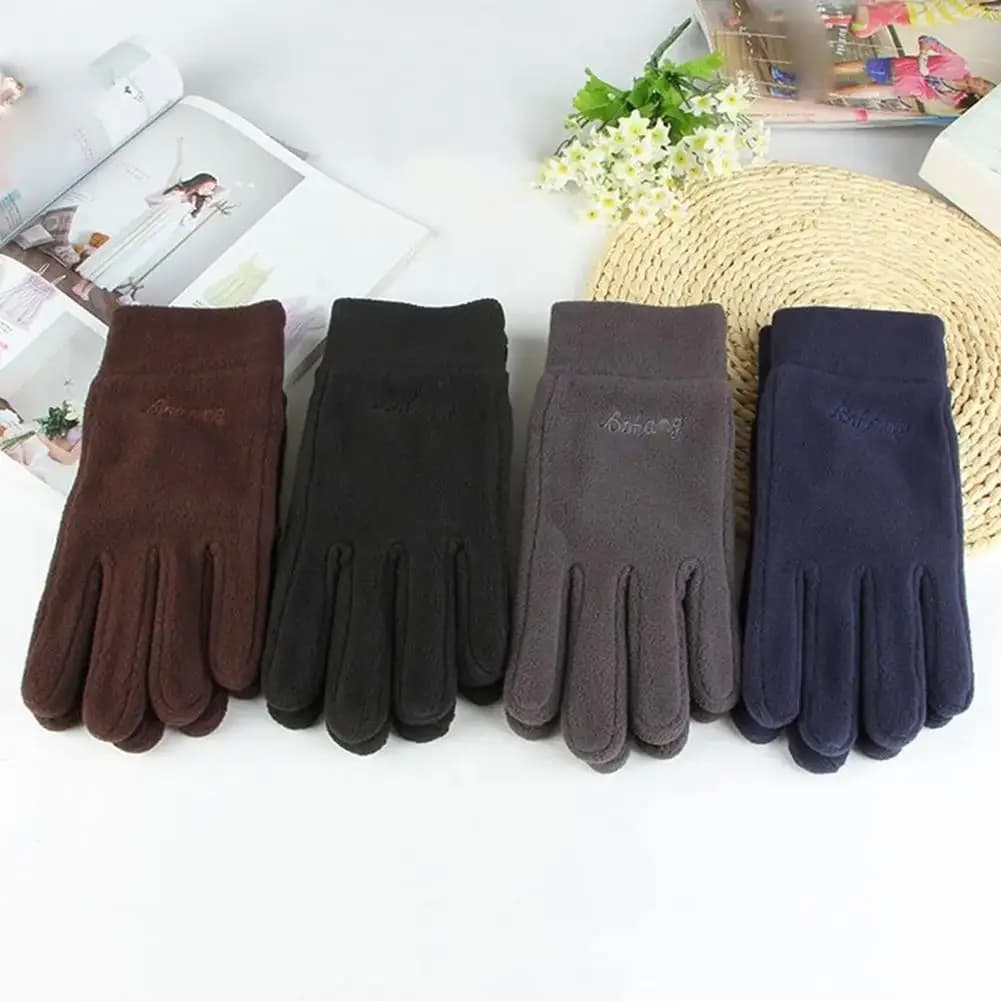 Men's Thickened Fleece Gloves Women's Winter Gloves Warm with Fingers Cycling Gloves for Outdoor Running Ski