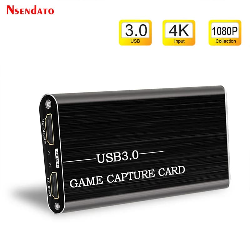 Dispositivo di acquisizione video 4K HDMI USB 3.0, dongle HDMI a USB 3.0, scheda di acquisizione video, registratore per streaming live di giochi con ingresso audio e microfono.