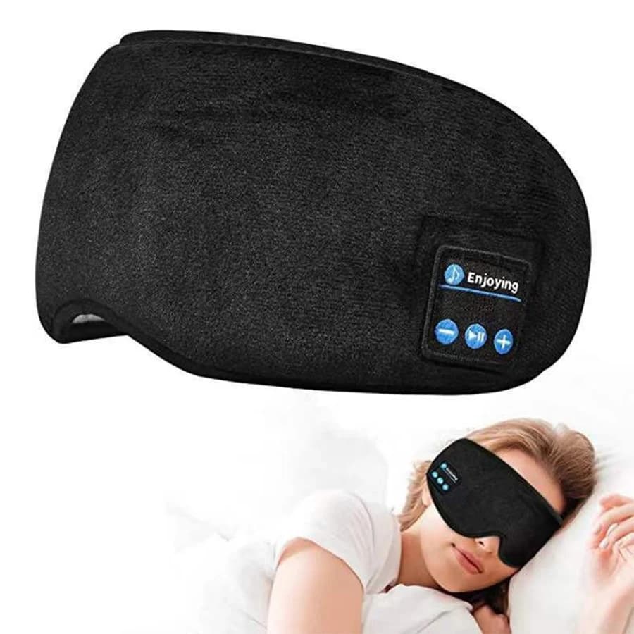 Wireless headphone mask for sleeping - Bluetooth side sleeping glasses with thin speakers for night music and meditation